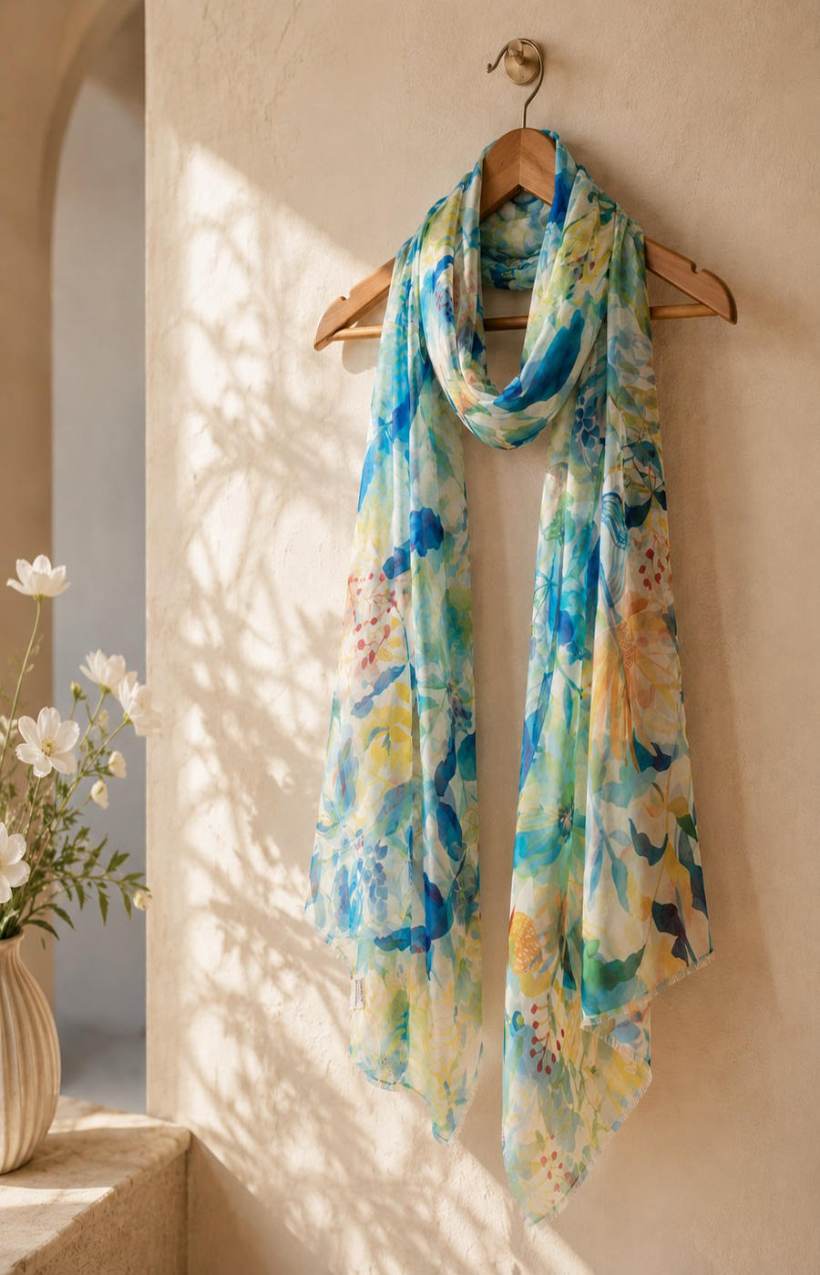 Clara Scarf in Blue/Yellow 