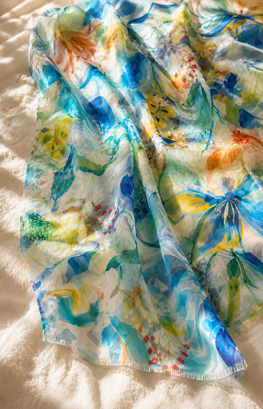 Clara Scarf in Blue/Yellow 