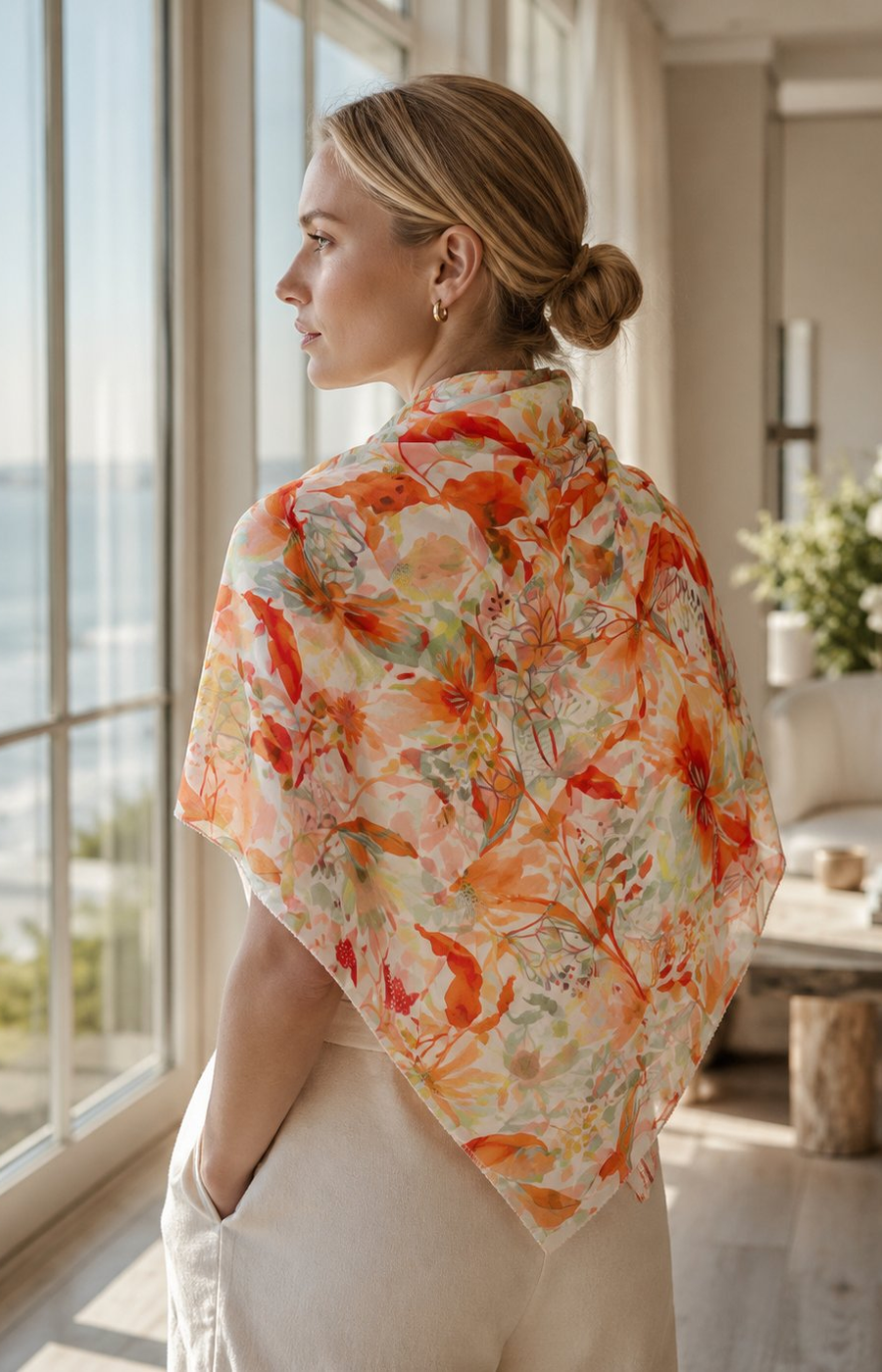 Clara Scarf in Orange/Yellow 