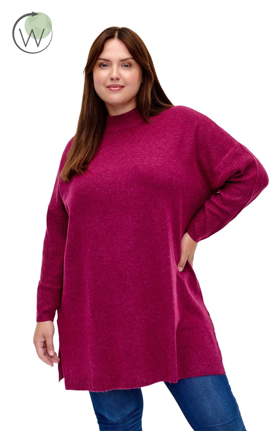 Zizzi Sunny Sweater in Raspberry
