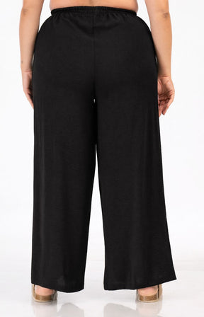Curviss Black Wide Leg Trousers 