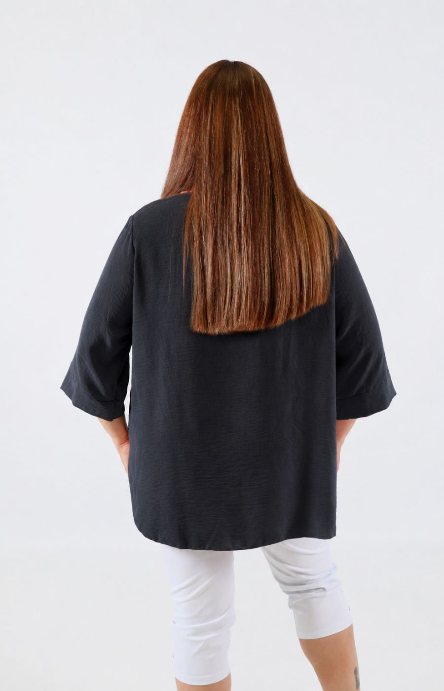 Daisy Button Blouse in Black 