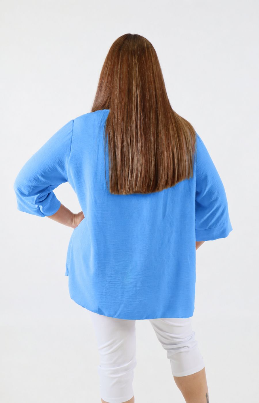 Daisy Button Blouse in Blue 
