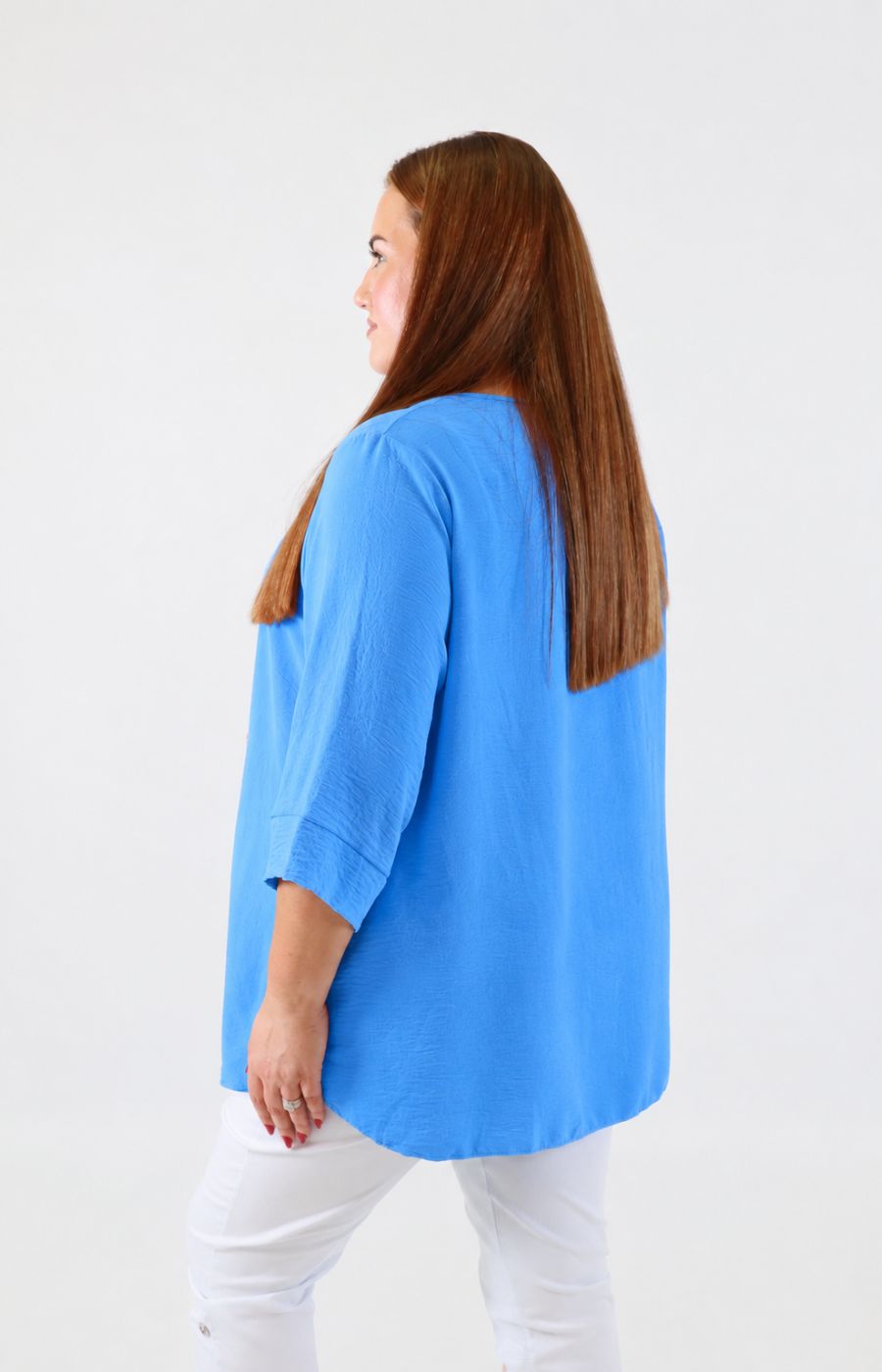 Daisy Button Blouse in Blue 