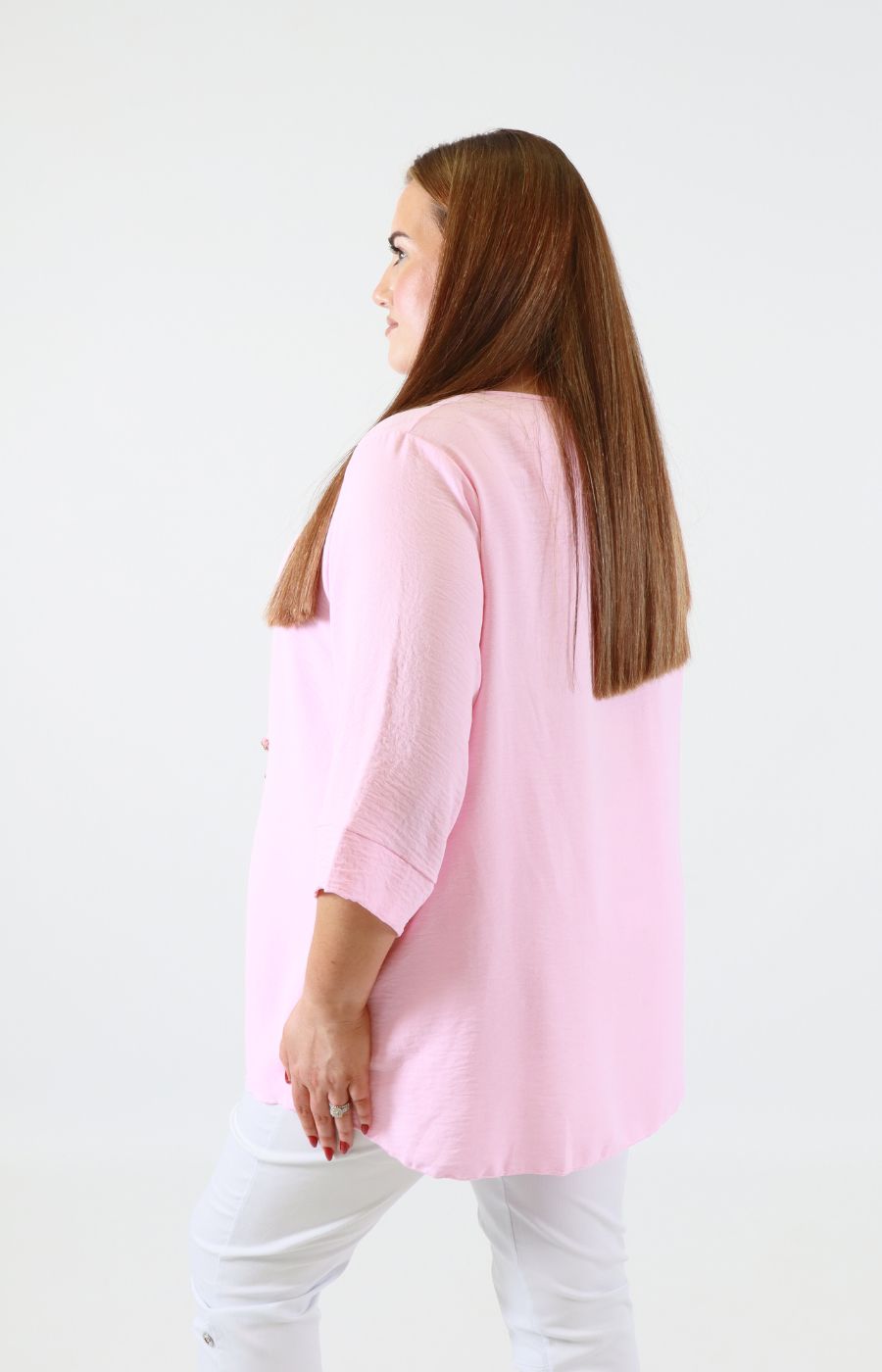 Daisy Button Blouse in Pink 