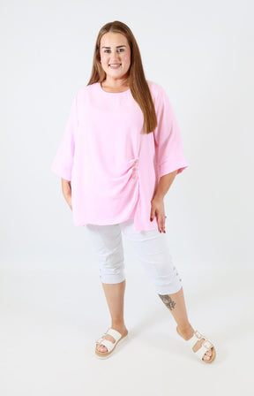 Daisy Button Blouse in Pink 