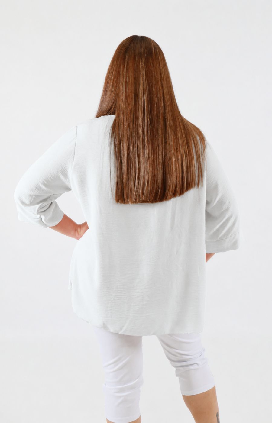 Daisy Button Blouse in White 