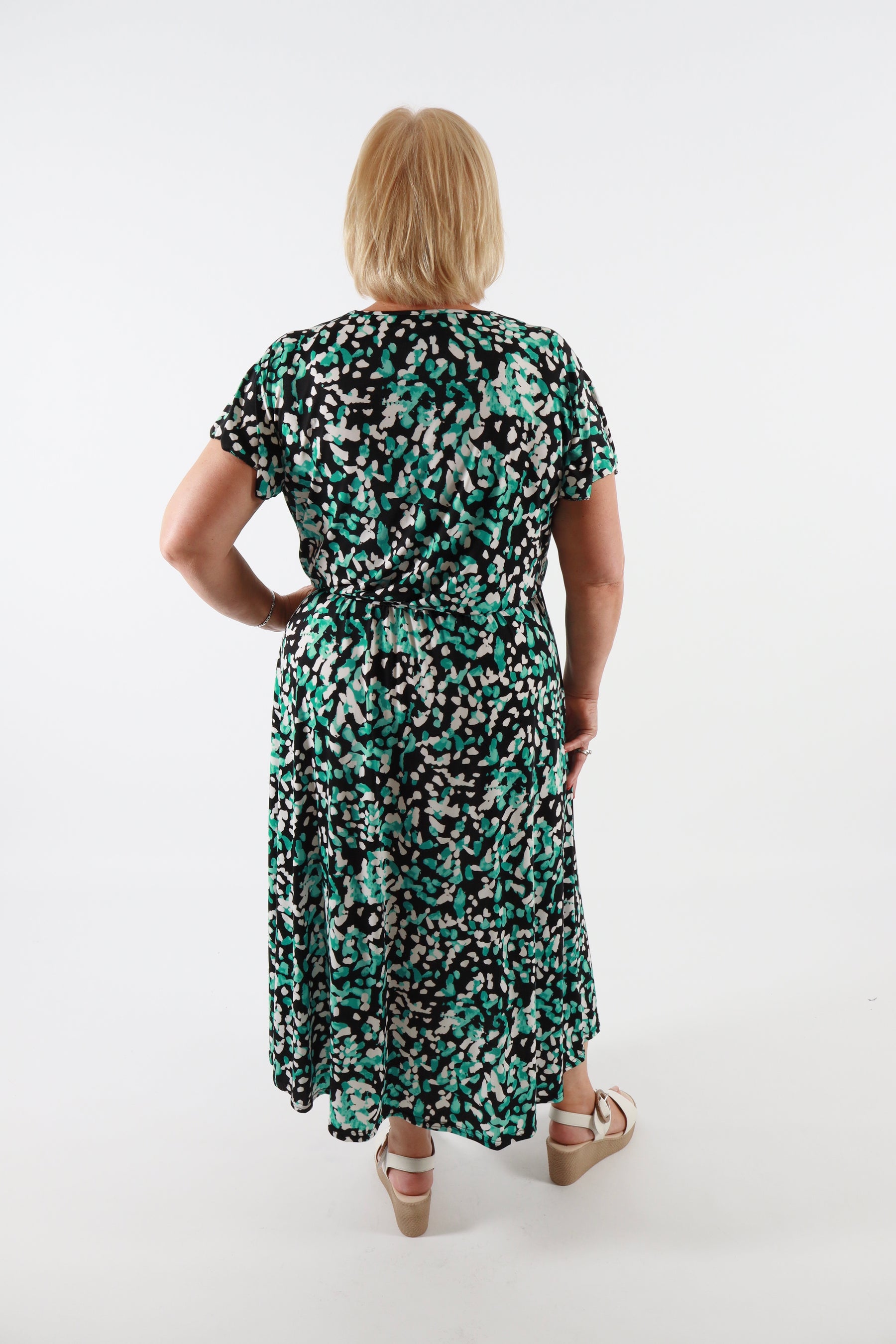 Dani Dress Black Green Dots | Plus Size Dresses | Wardrobeplus.ie Dani Dress Black Green Dots | Plus Size Dresses | Wardrobeplus.ie