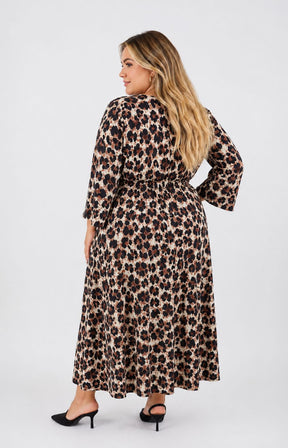Dani Dress in Brown Leopard 