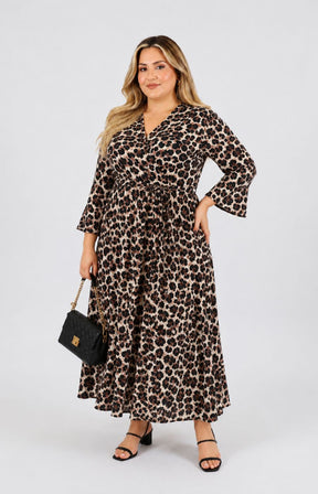 Dani Dress in Brown Leopard 