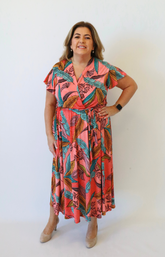 Dani Dress in Tropical Coral