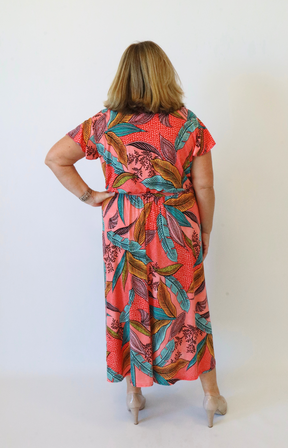 Dani Dress in Tropical Coral