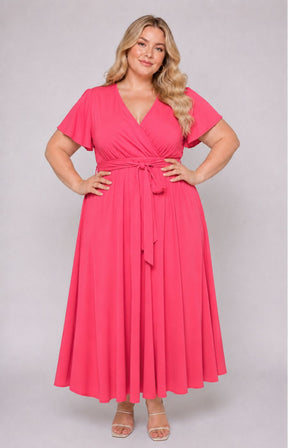 Dani Short Sleeve Dress in Coral  