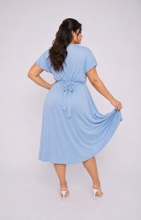 Dani Short Sleeve Dress in Light Blue 