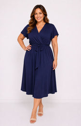 Dani Short Sleeve Dress in Navy 