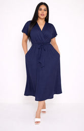 Dani Short Sleeve Dress in Navy 