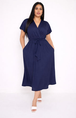 Dani Short Sleeve Dress in Navy 