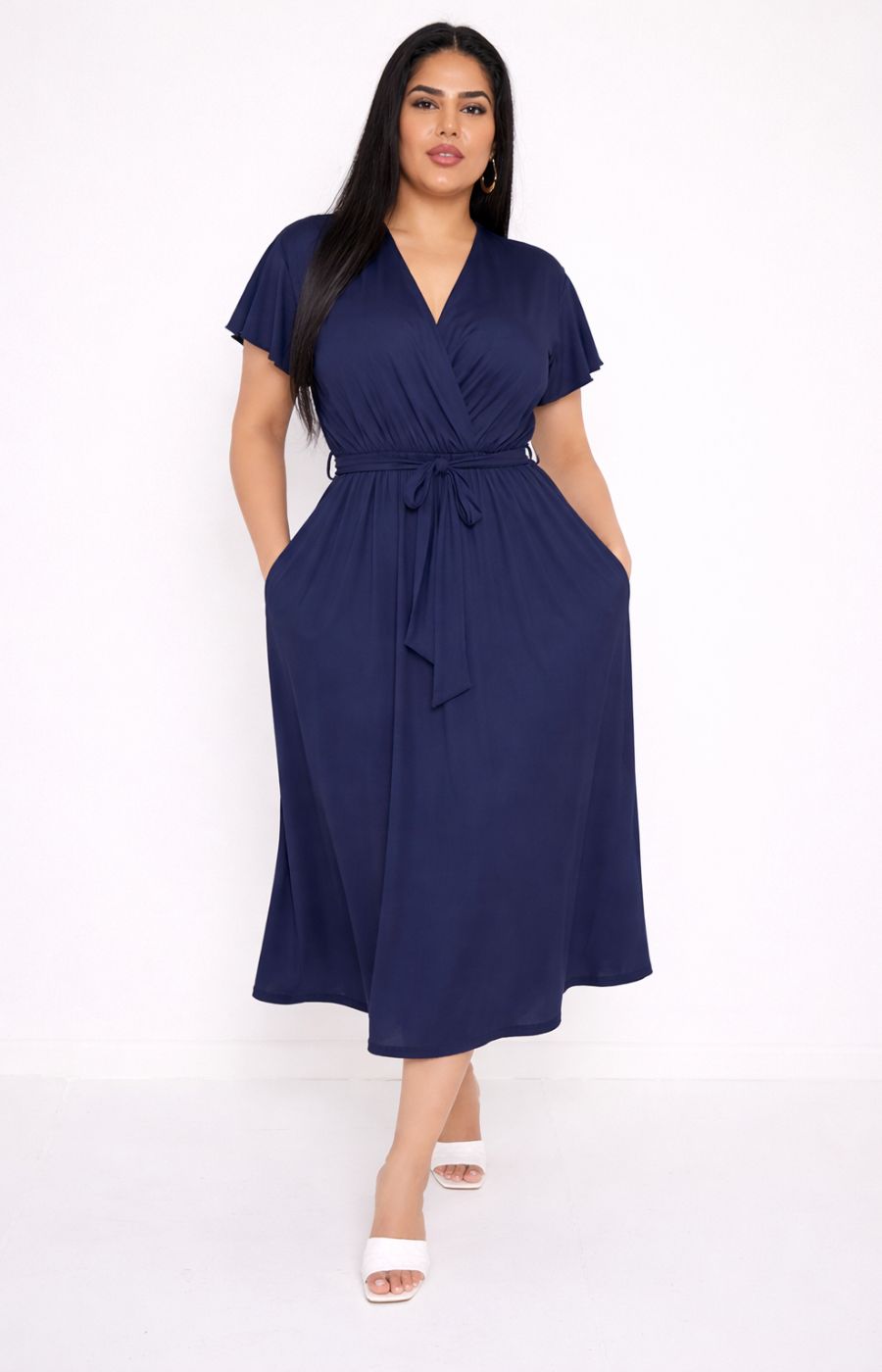 Dani Short Sleeve Dress in Navy 