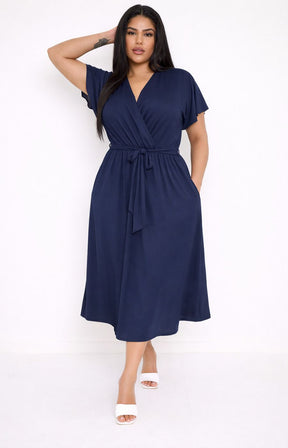 Dani Short Sleeve Dress in Navy