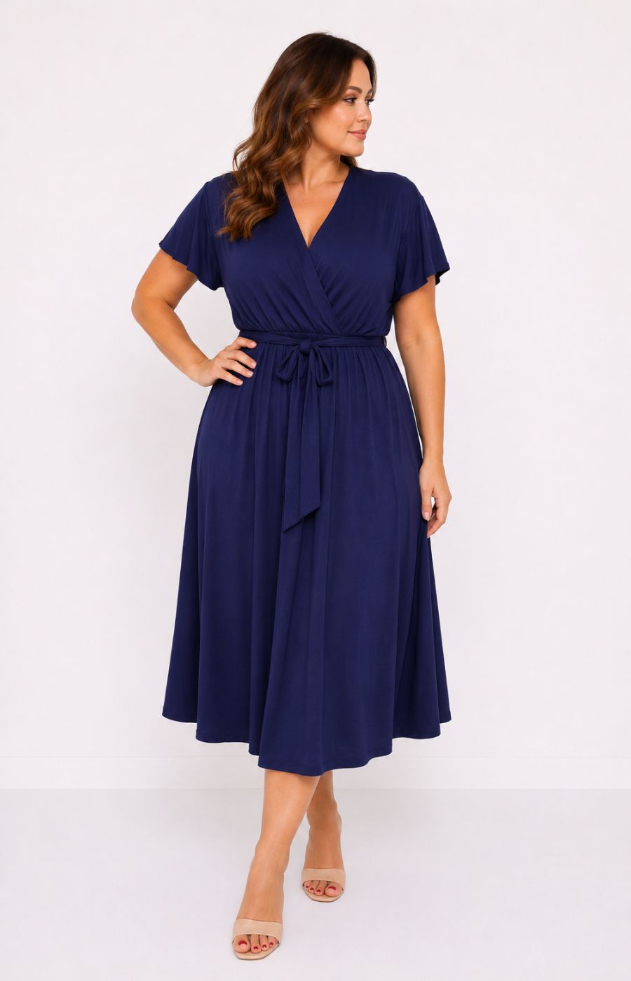 Dani Short Sleeve Dress in Navy