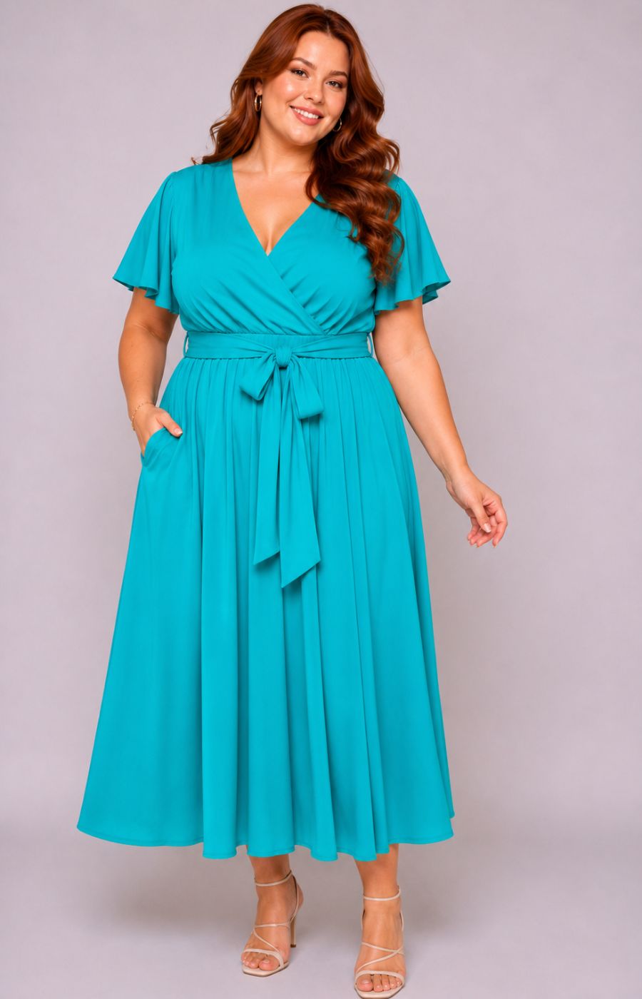 Dani Short Sleeve Dress in Turquoise 