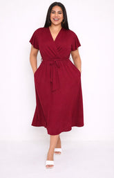 Dani Short Sleeve Dress in Wine
