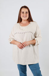 Dara Blouse in Beige 