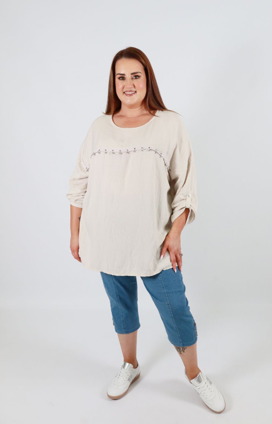 Dara Blouse in Beige 
