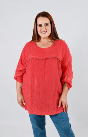 Dara Blouse in Coral 