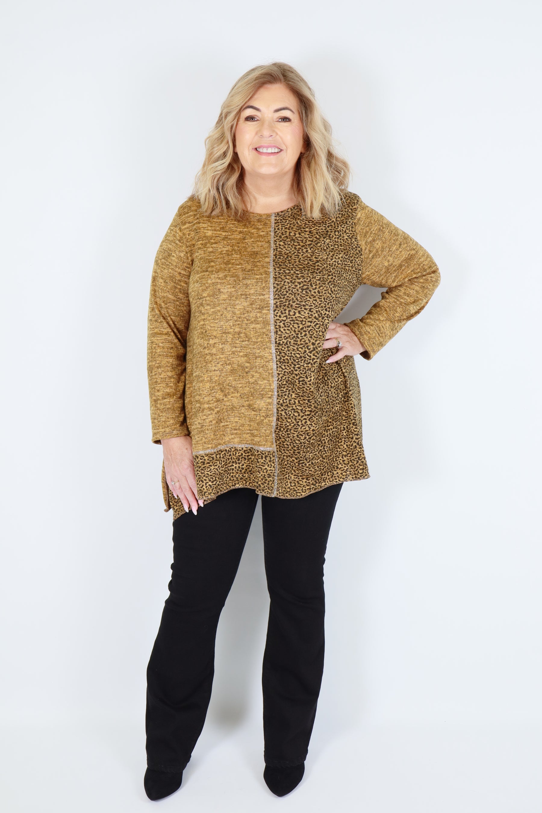 Eden Leopard Top in Yellow