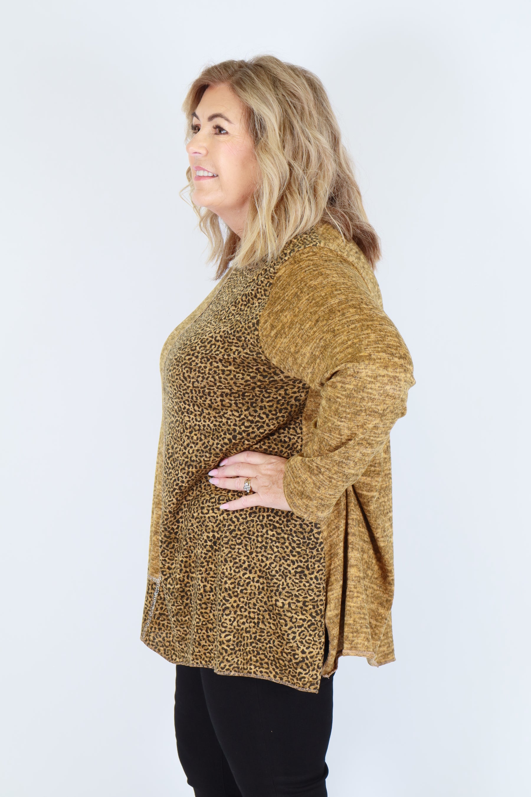 Eden Leopard Top in Yellow