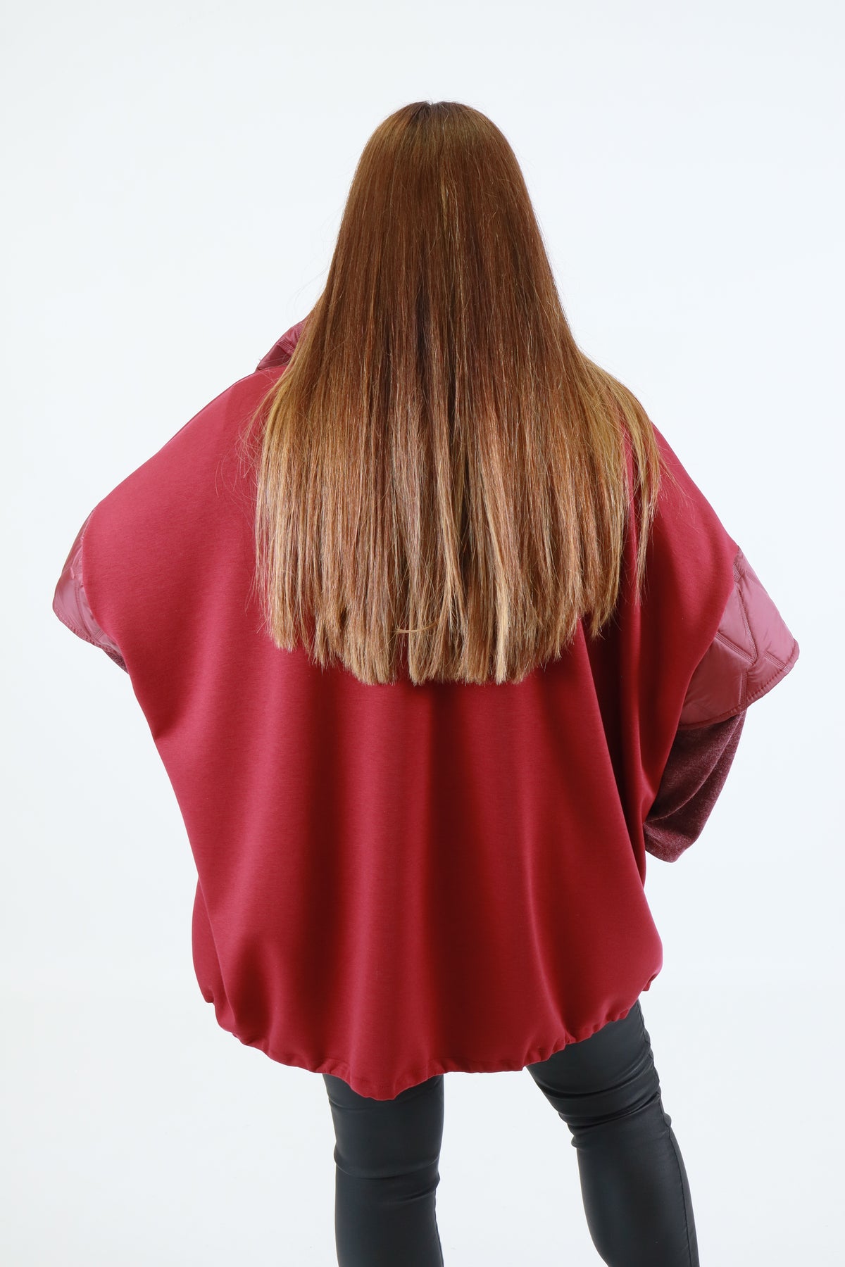 Elaine Short Sleeve Jacket in Wine