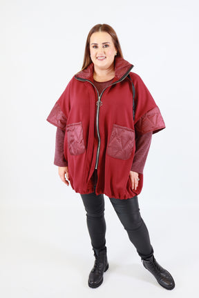 Elaine Short Sleeve Jacket in Wine
