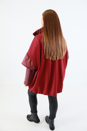 Elaine Short Sleeve Jacket in Wine