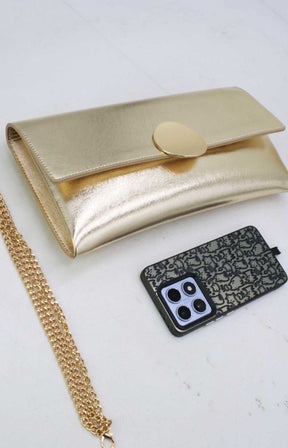 Ella Clutch Bag in Gold 