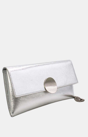 Ella Clutch Bag in Silver 