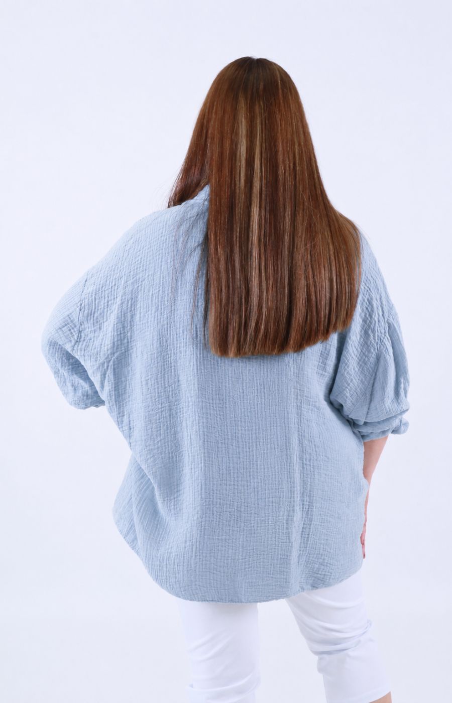 Ellie V Neck Blouse in Blue 
