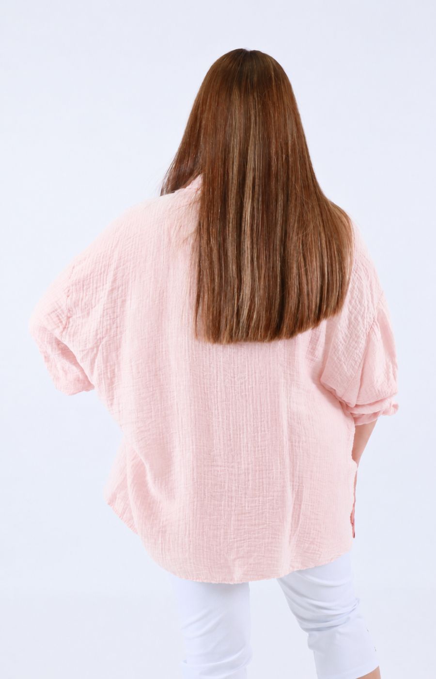 Ellie V Neck Blouse in Light Pink 