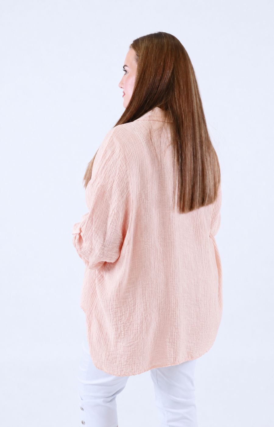 Ellie V Neck Blouse in Light Pink 