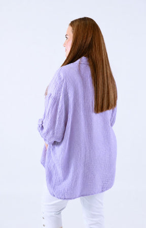 Ellie V Neck Blouse in Lilac 
