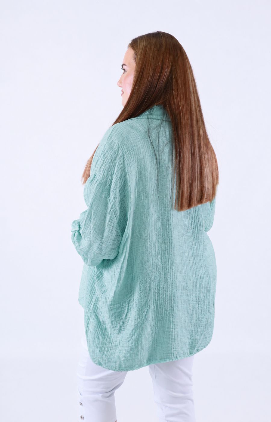 Ellie V Neck Blouse in Mint 