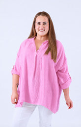 Ellie V Neck Blouse in Pink 
