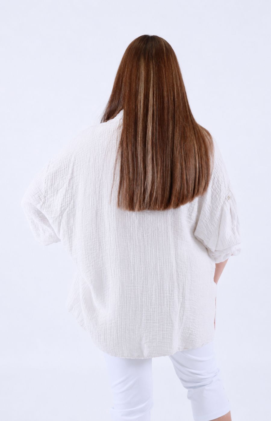 Ellie V Neck Blouse in White