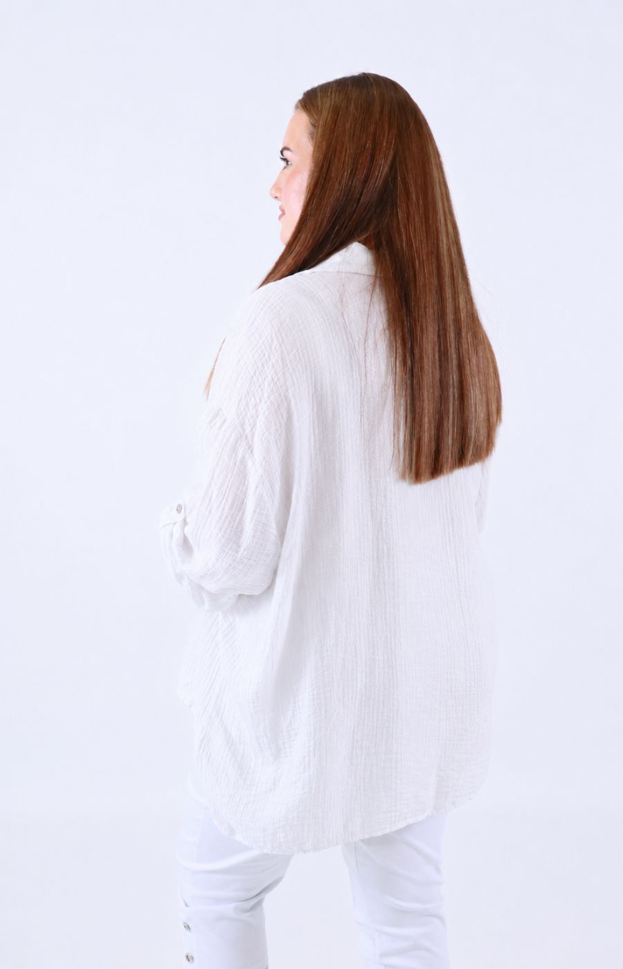 Ellie V Neck Blouse in White 