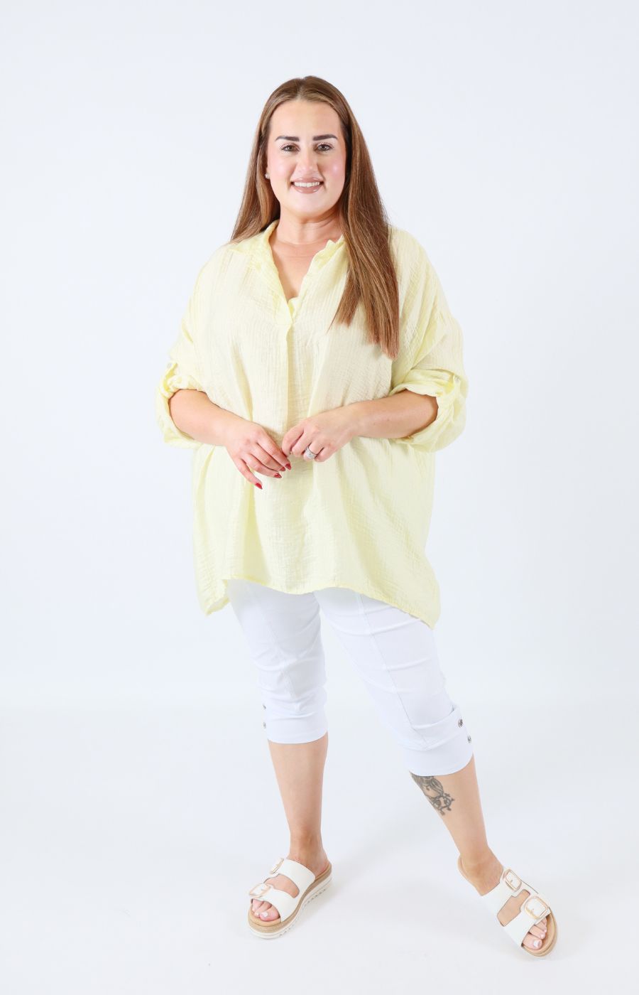 Ellie V Neck Blouse in Yellow 