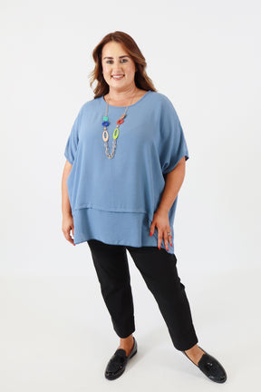 Elodie Blouse in Denim Blue
