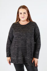 Emer Rhinestone Top in Black