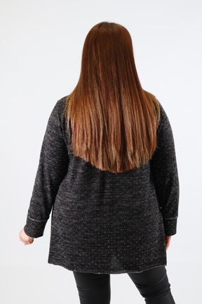 Emer Rhinestone Top in Black