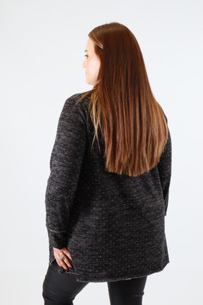 Emer Rhinestone Top in Black