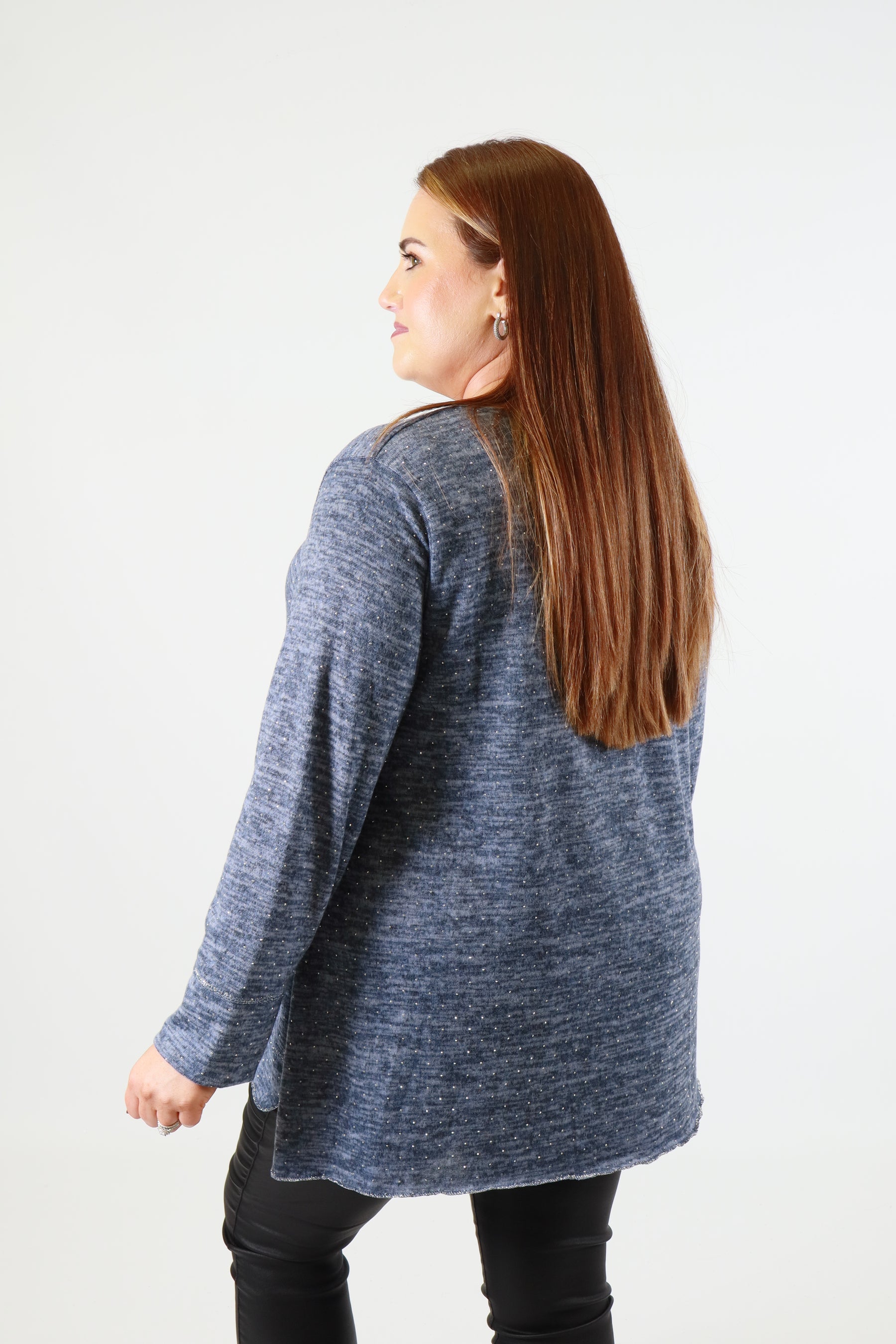 Emer Rhinestone Top in Blue